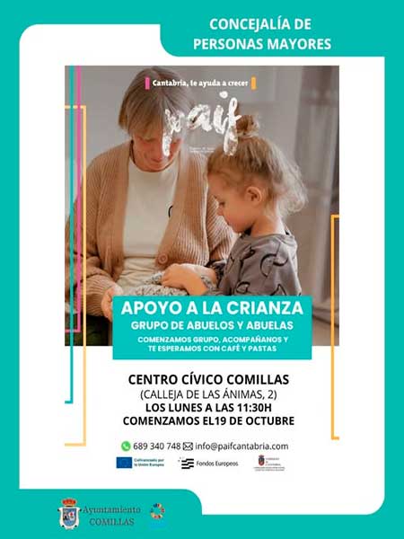 Apoyo a la crianza grupo de abuelas y abuelos en Comillas