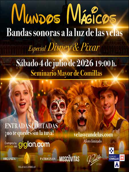 Concierto Candlelight Bandas Sonoras de Peliculas Magicas en el seminario Mayor de Comillas