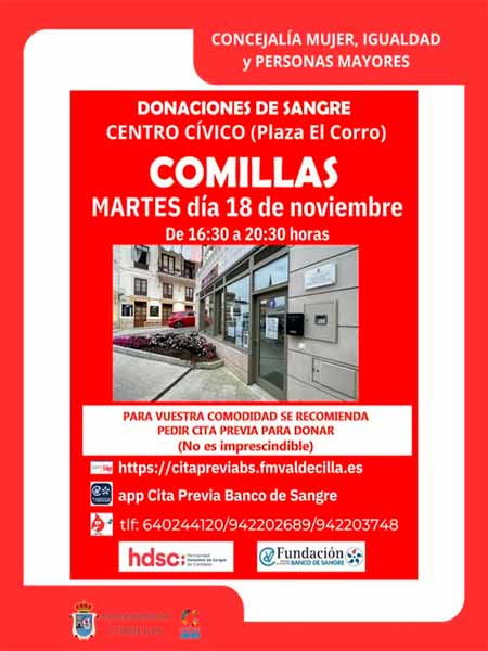 Donacion de Sangre en el ayuntamiento de Comillas Cantabria