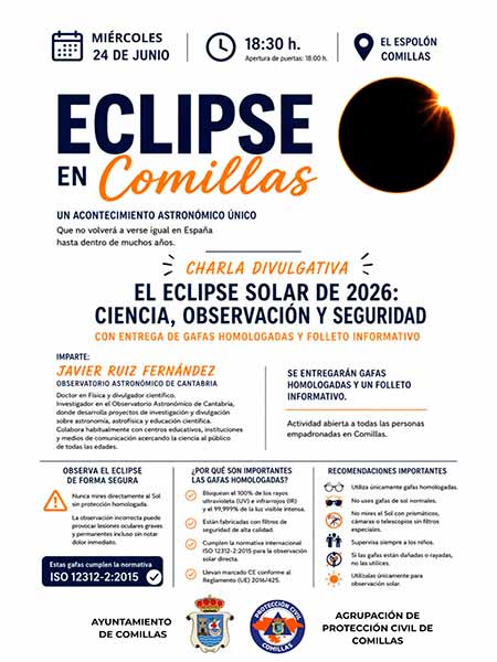 Eclipse solar en Comillas Charla divulgativa