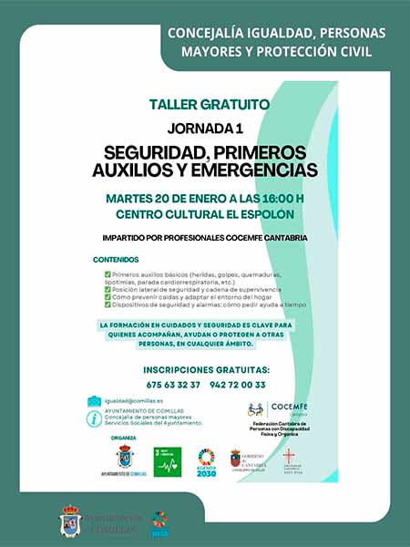 Taller Seguridad y primeros auxilios de Comenfe en Comillas