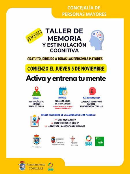 Taller de memoria y estimulacion cognitiva en el Centro Civico de Comillas